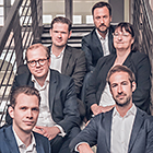 Von links nach rechts: Simon Schachinger, Christian Hillebrand, Philipp Neidel, Joachim Mogck, Annegret Müller (COO), Philip Mostertz